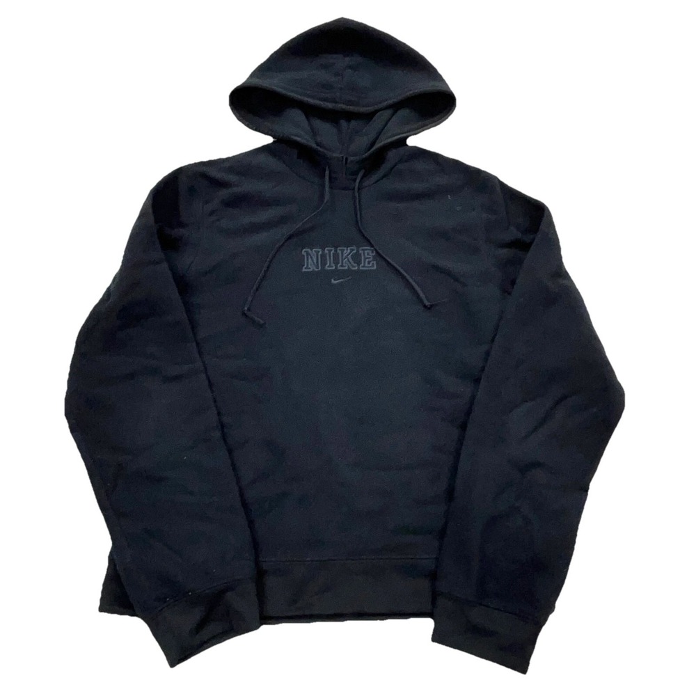 Vintage Nike Hoodie Women Small Black Fleece Sweater Center Swoosh Y2K 2000s